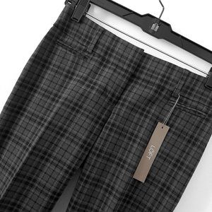 NWT Ann Taylor LOFT Plaid Cuffed Ankle Pants in "Zoe Fit," Black & Gray, 00P